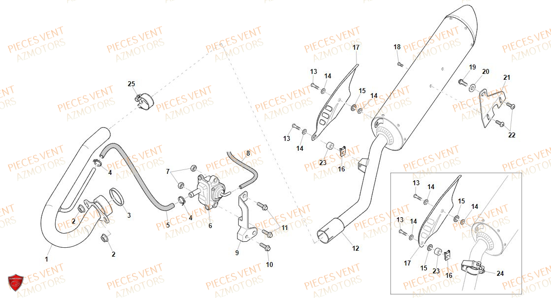 Echappement VENT Pièces VENT BAJA 125 4T 2019 (STANDARD)