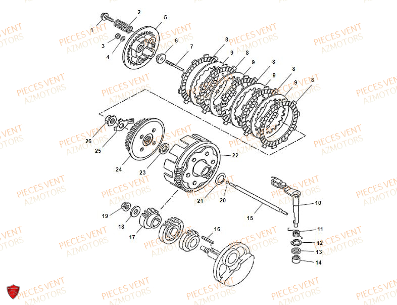 Embrayage VENT Pièces VENT BAJA 125 4T 2019 (STANDARD)