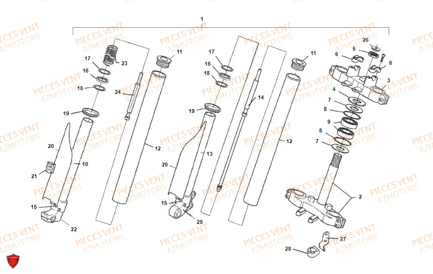 Fourche VENT Pièces VENT BAJA 125 4T 2019 (STANDARD)