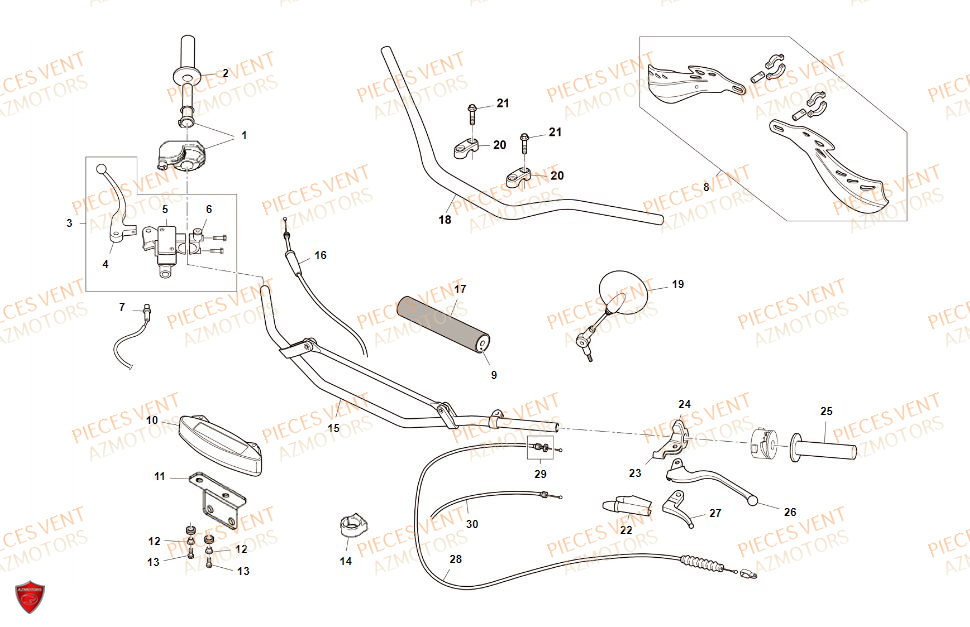 Guidon VENT Pièces VENT BAJA 125 4T 2019 (STANDARD)