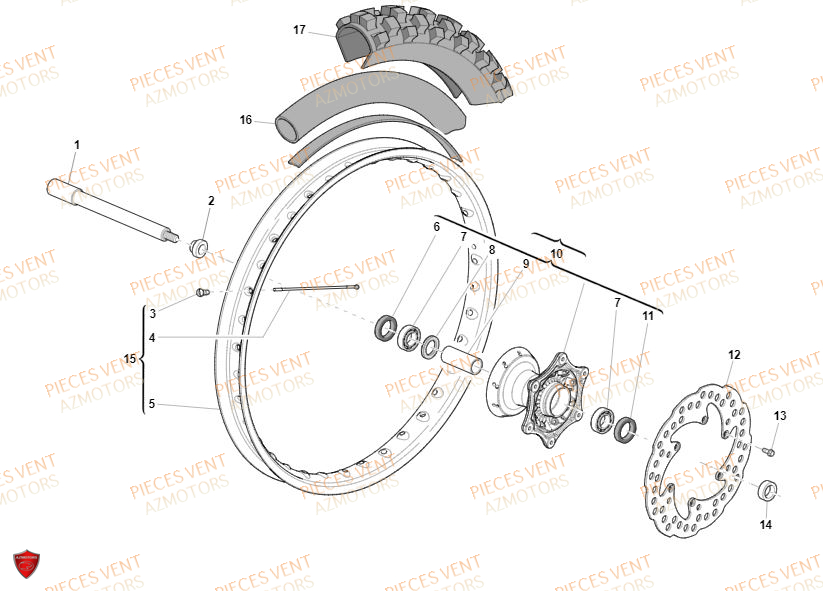 Roue Avant VENT Pièces VENT BAJA 125 4T 2019 (STANDARD)