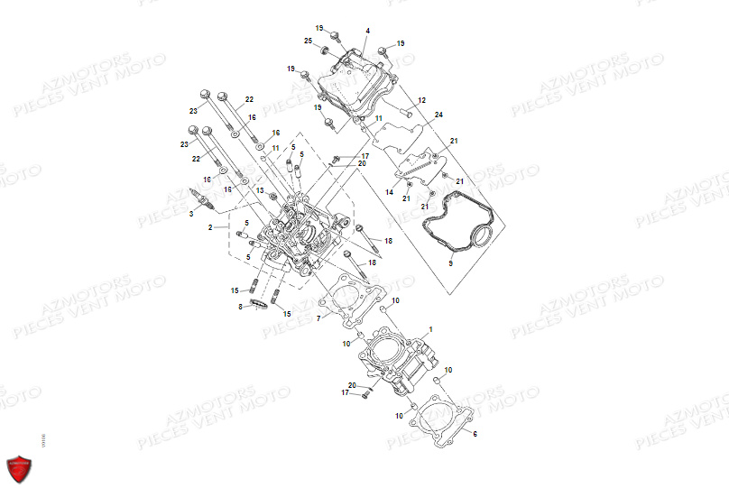 BOUGIE_CULASSE_CYLINDRE VENT Pièces MOTO Vent BAJA ENDURO 125cc EURO 5 - 2022