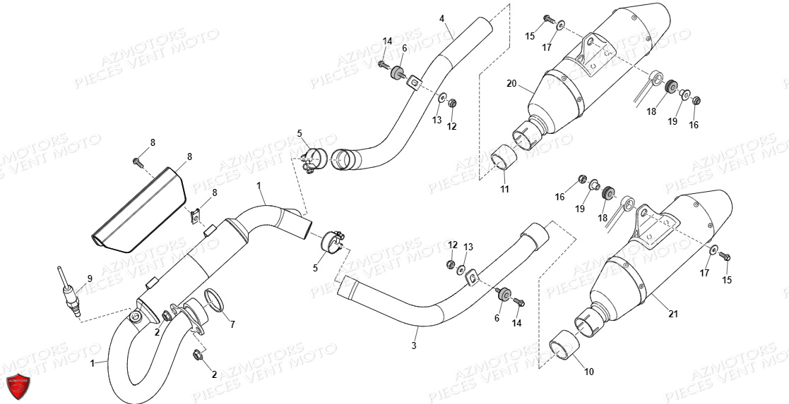 Echappement VENT Pièces VENT BAJA 125 4T EURO 5 2022 (STANDARD)