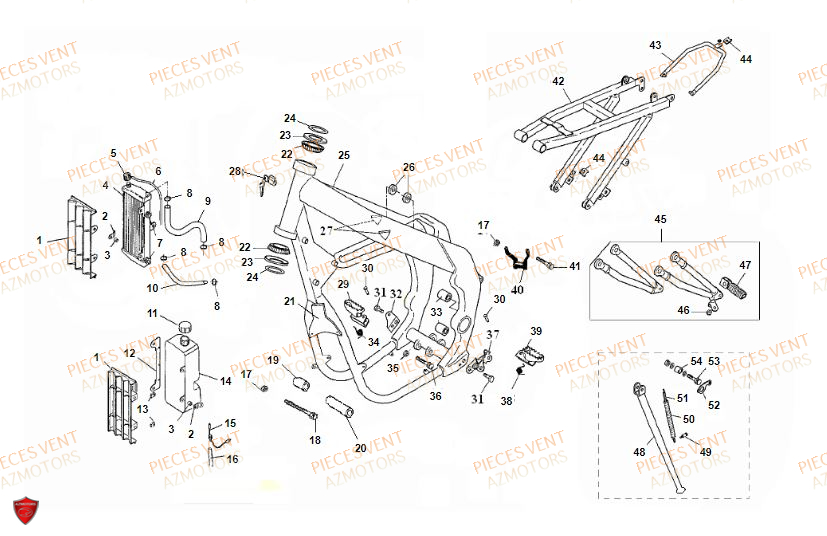 Chassis VENT Pièces Vent Enduro BAJA 50cc - 2018