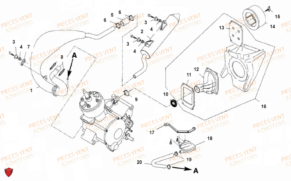 ECHAPPEMENT pour BAJA 50CC 2018