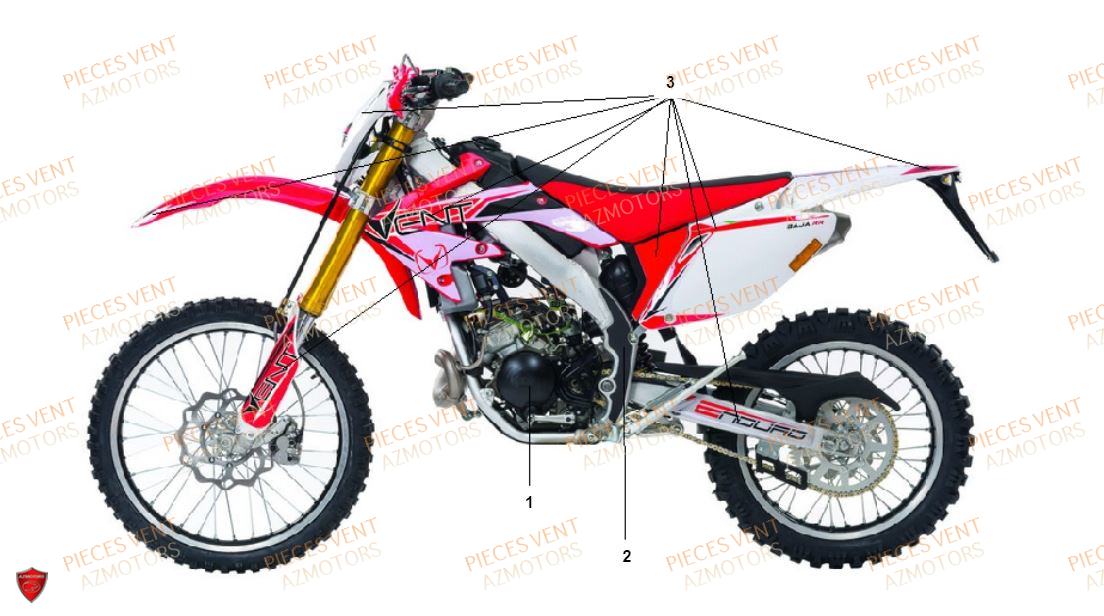 Emblemes VENT Pièces Vent Enduro BAJA 50cc - 2018