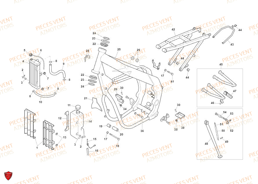 Chassis VENT Pièces Vent Enduro BAJA 50cc - 2019