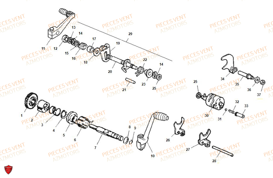 Selecteur De Vitesses VENT Pièces Vent Enduro BAJA 50cc - 2019
