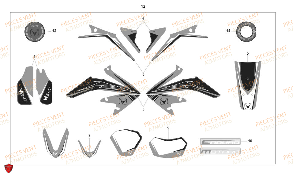Decors VENT Pièces Vent Enduro BAJA 50cc - 2020