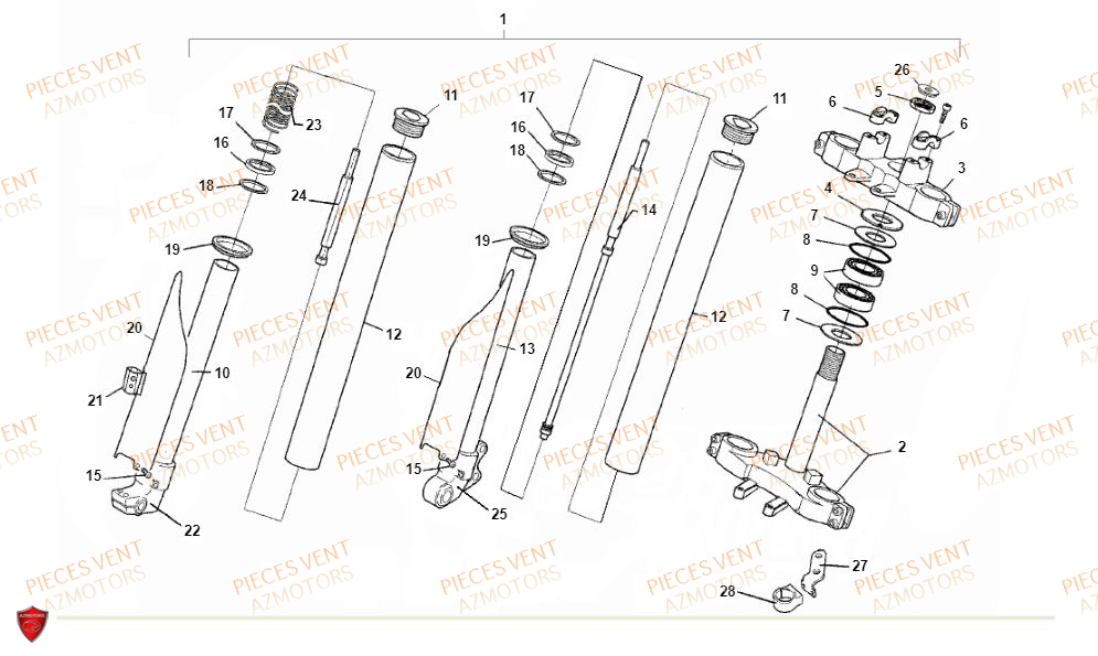 Fourche VENT Pièces Vent Enduro BAJA 50cc - 2020