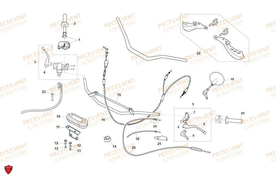 Guidon VENT Pièces Vent Enduro BAJA 50cc - 2020