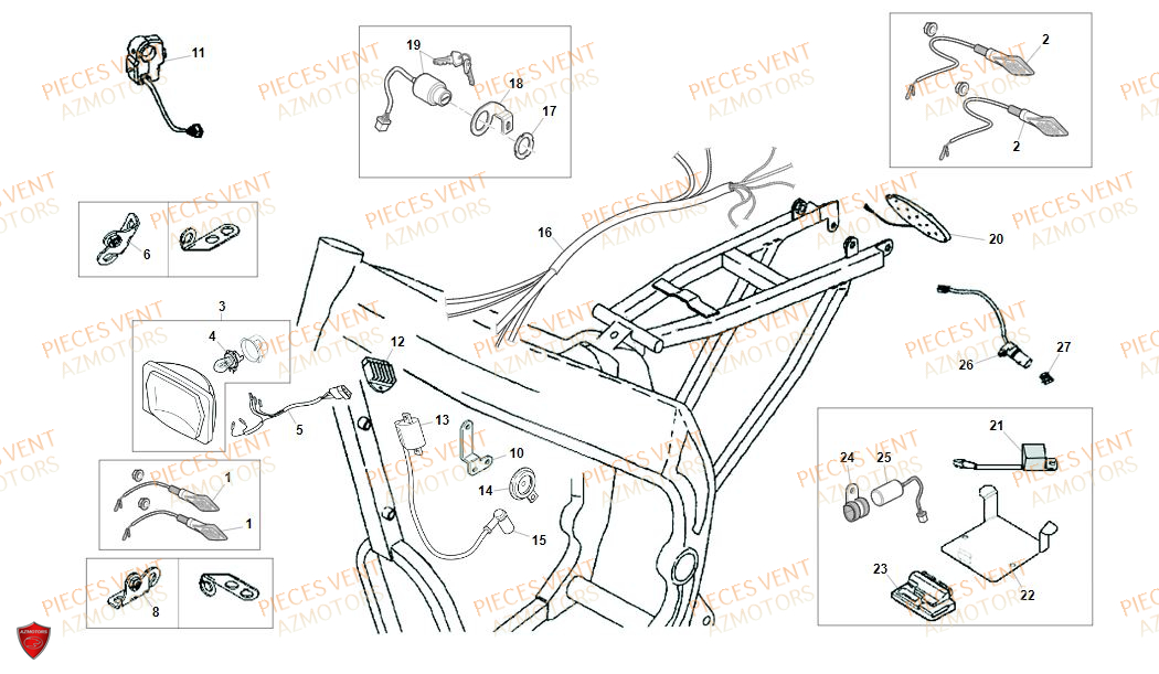 Systeme Electrique VENT Pièces Vent Enduro BAJA 50cc - 2020