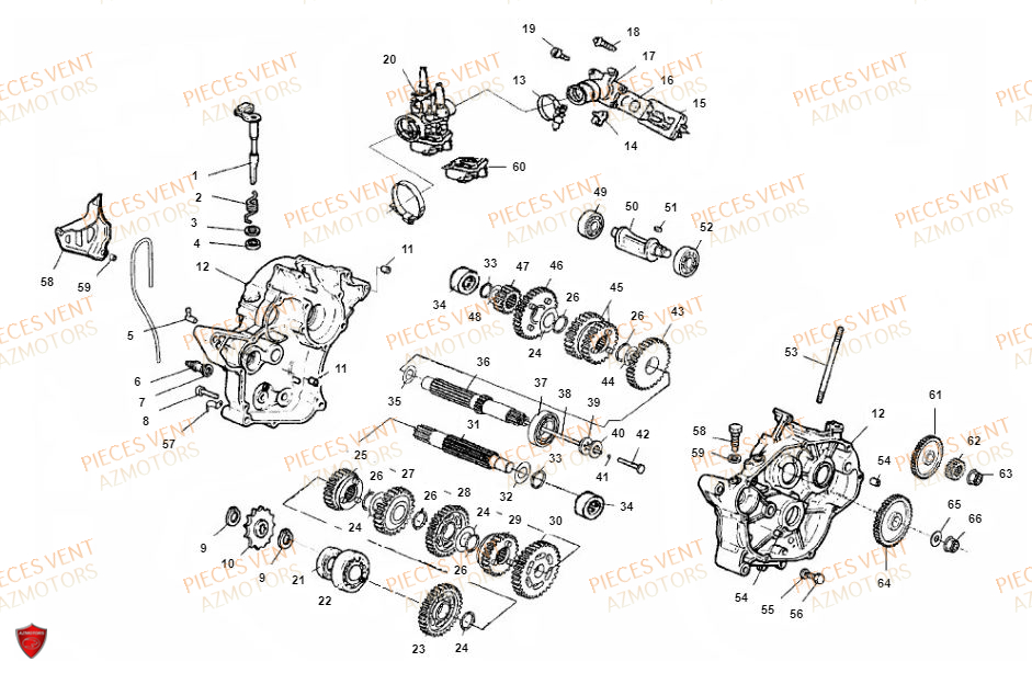 Carter Moteur VENT Pièces Vent Enduro BAJA 50cc - 2021-2022-2023