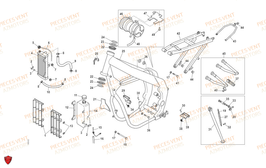 Chassis VENT Pièces Vent Enduro BAJA 50cc - 2021-2022-2023