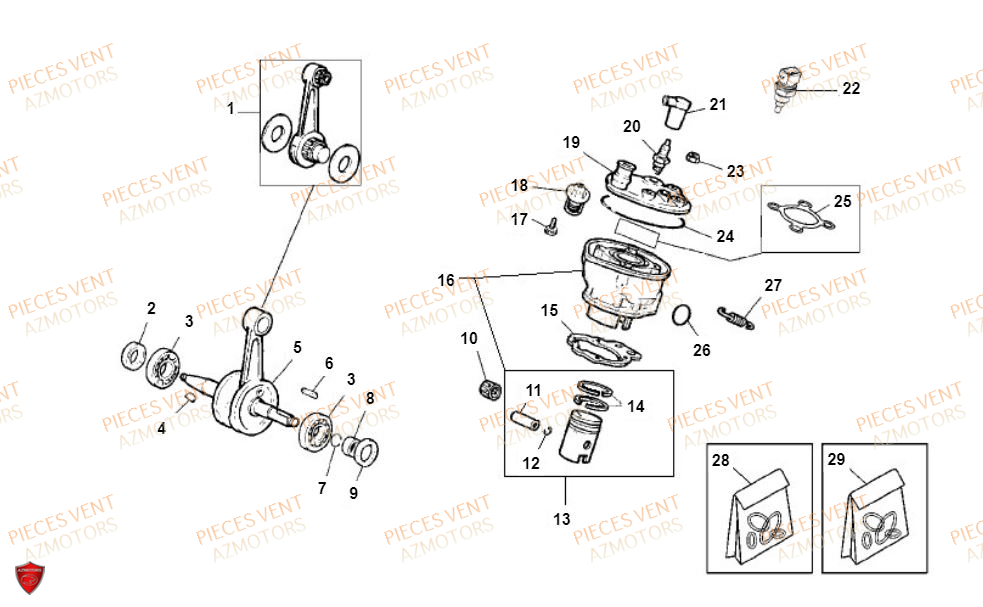 Cylindre VENT Pièces Vent Enduro BAJA 50cc - 2021-2022-2023