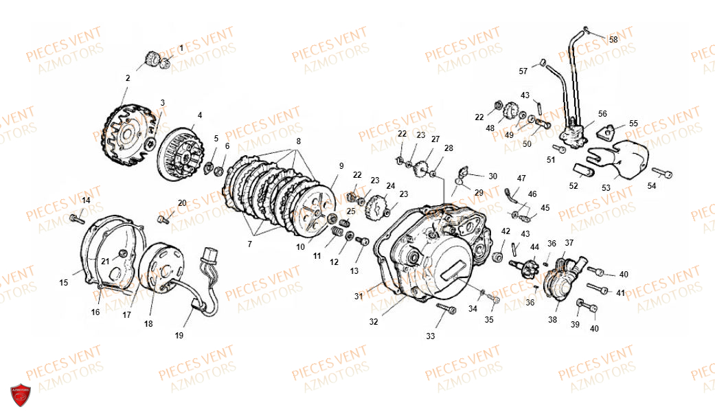 Embrayage VENT Pièces Vent Enduro BAJA 50cc - 2021-2022-2023