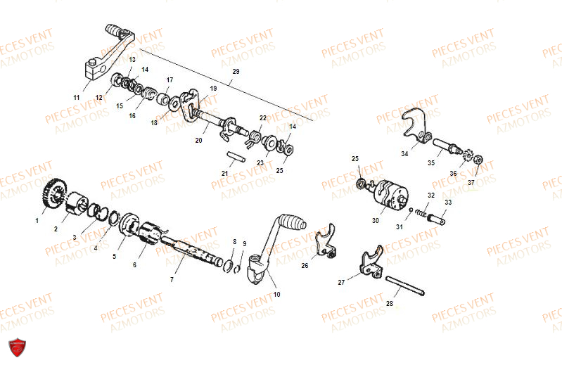 Selecteur De Vitesses VENT Pièces Vent Enduro BAJA 50cc - 2021-2022-2023