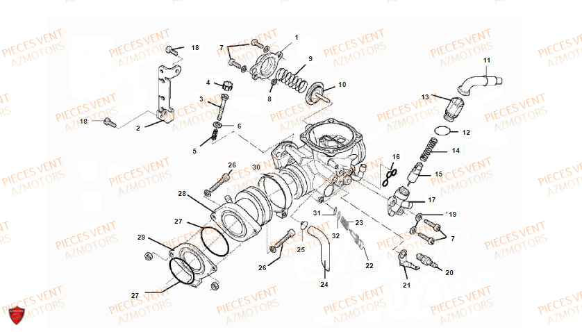 Admission VENT Pièces VENT BAJA RR 125 4T 2018 (ALUMINIUM)