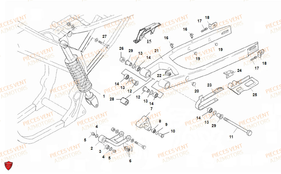 Bras Oscillant VENT Pièces VENT BAJA RR 125 4T 2018 (ALUMINIUM)