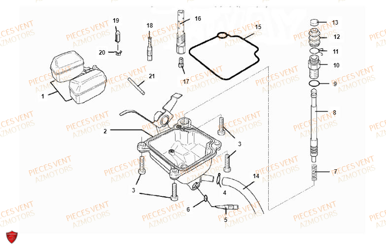 Carburateur VENT Pièces VENT BAJA RR 125 4T 2018 (ALUMINIUM)