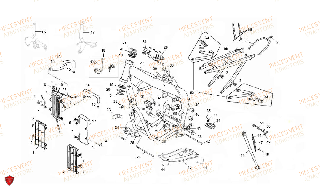 Chassis VENT Pièces VENT BAJA RR 125 4T 2018 (ALUMINIUM)