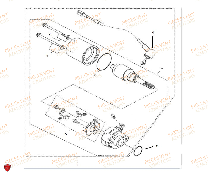 Demarreur VENT Pièces VENT BAJA RR 125 4T 2018 (ALUMINIUM)