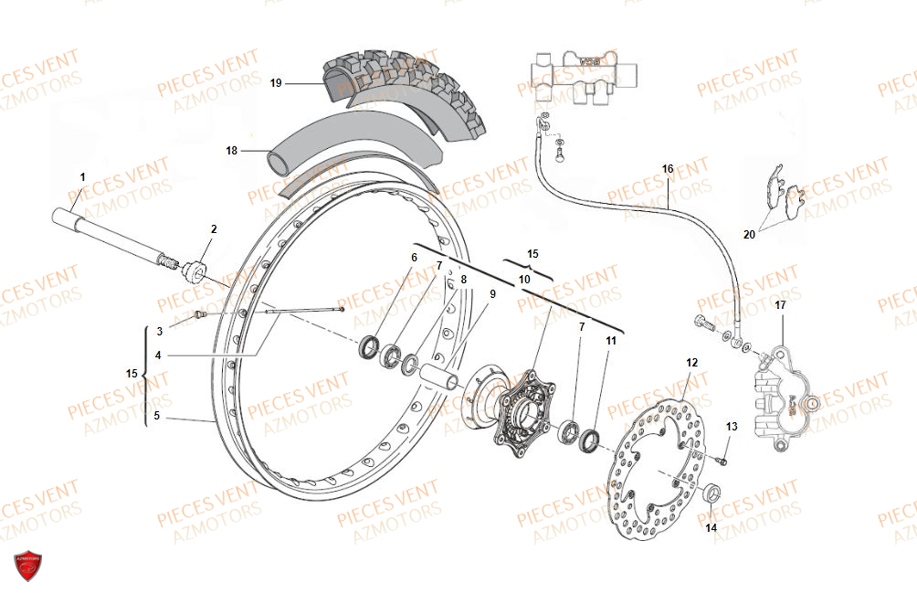 Roue Avant VENT Pièces VENT BAJA RR 125 4T 2018 (ALUMINIUM)