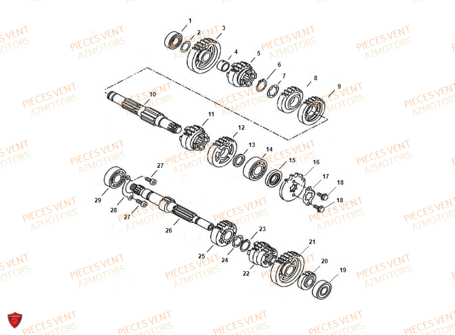 Transmission VENT Pièces VENT BAJA RR 125 4T 2018 (ALUMINIUM)