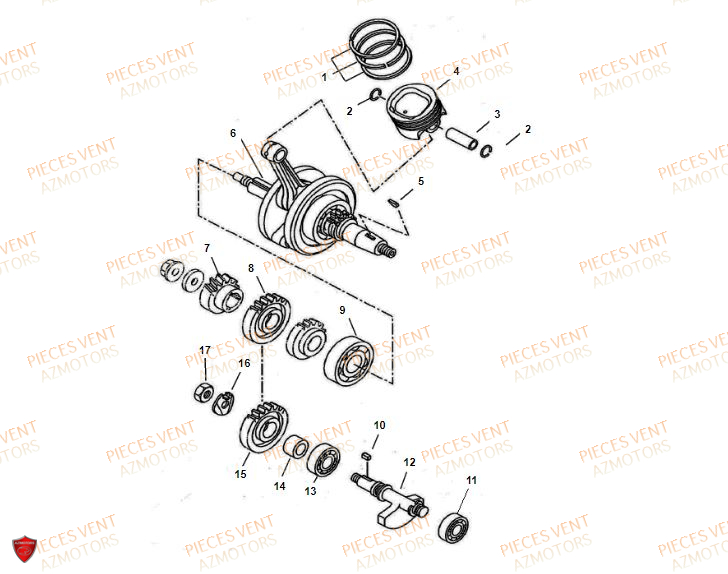 Vilebrequin VENT Pièces VENT BAJA RR 125 4T 2018 (ALUMINIUM)