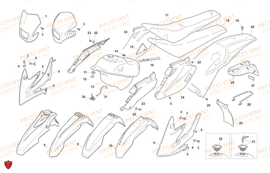 CARROSSERIE pour BAJA RR 125CC 2019