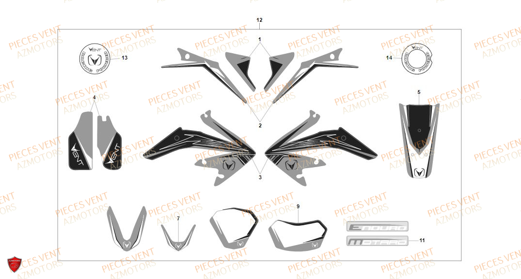 DECORS VENT Pièces MOTO Vent BAJA RR 125 4T 2019 (ALUMINIUM)