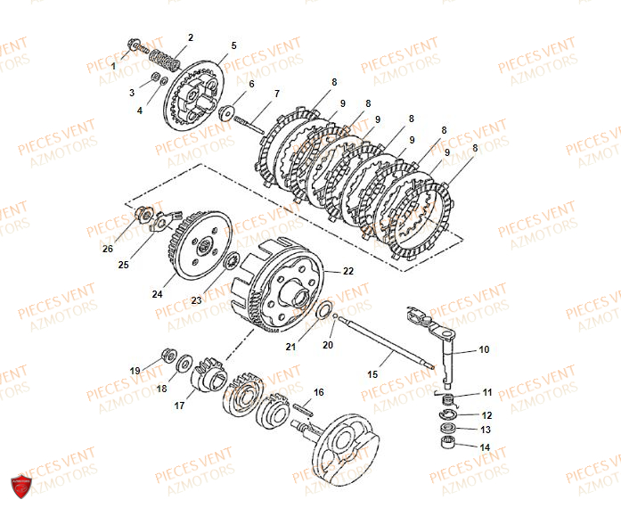 EMBRAYAGE VENT Pièces MOTO Vent BAJA RR 125 4T 2019 (ALUMINIUM)