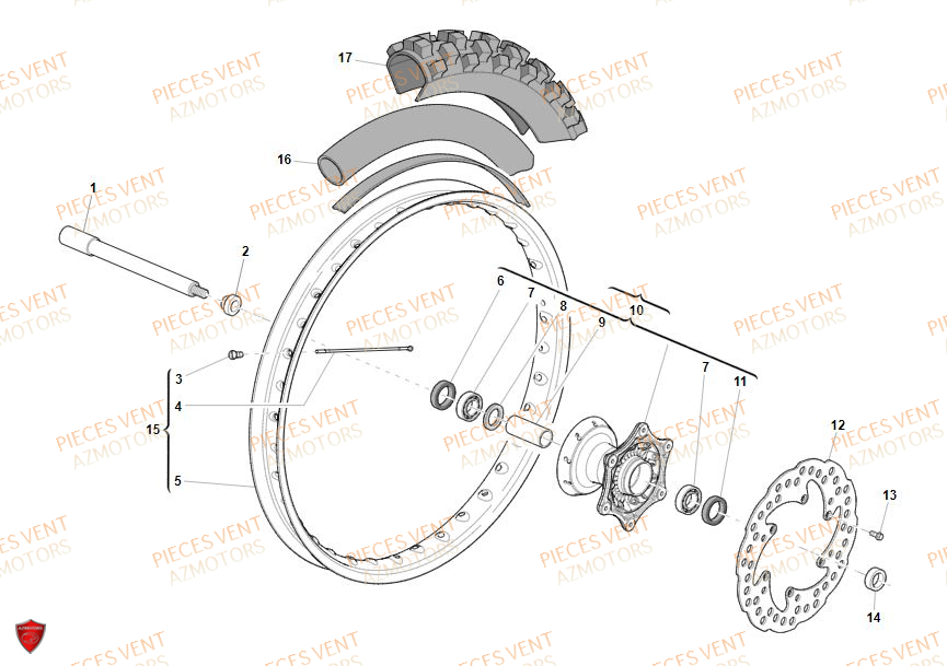 Roue Avant VENT Pièces VENT BAJA RR 125 4T 2019 (ALUMINIUM)