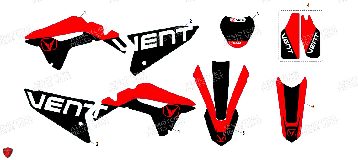 Autocollants Stickers VENT Pièces VENT BAJA RR 125 4T EURO5 2022 (ALUMINIUM)
