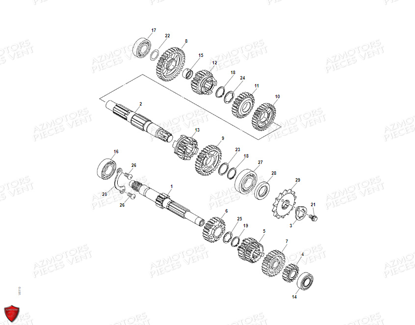 Boite A Vitesses VENT Pièces VENT BAJA RR 125 4T EURO5 2022 (ALUMINIUM)