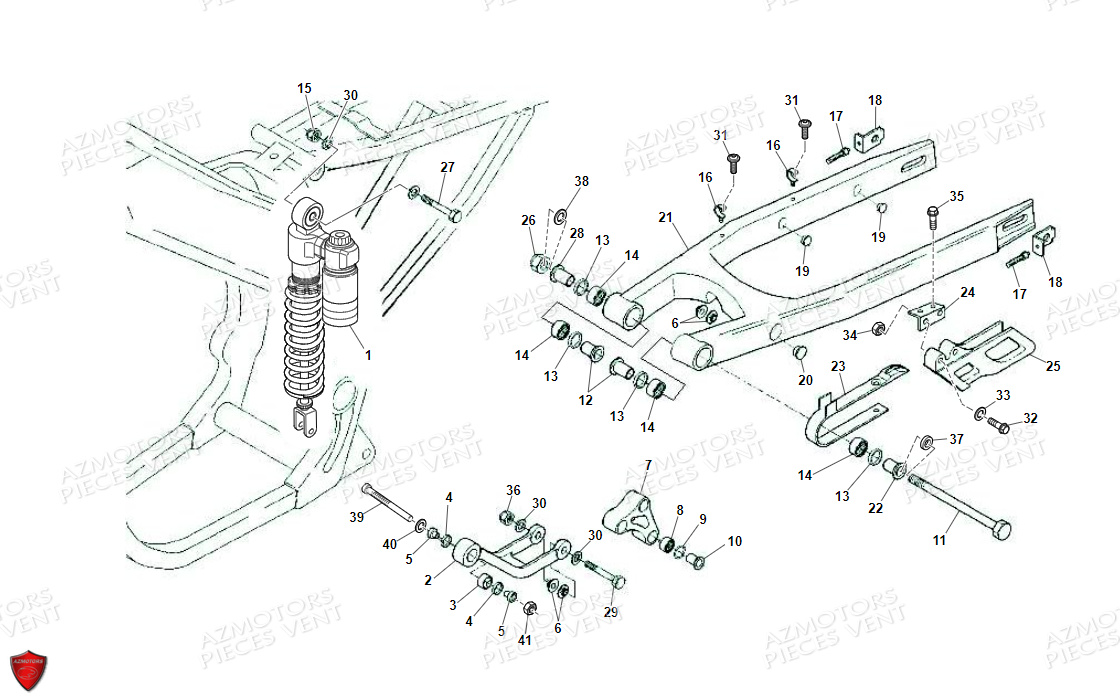 Bras Oscillant Amortisseur VENT Pièces VENT BAJA RR 125 4T EURO5 2022 (ALUMINIUM)