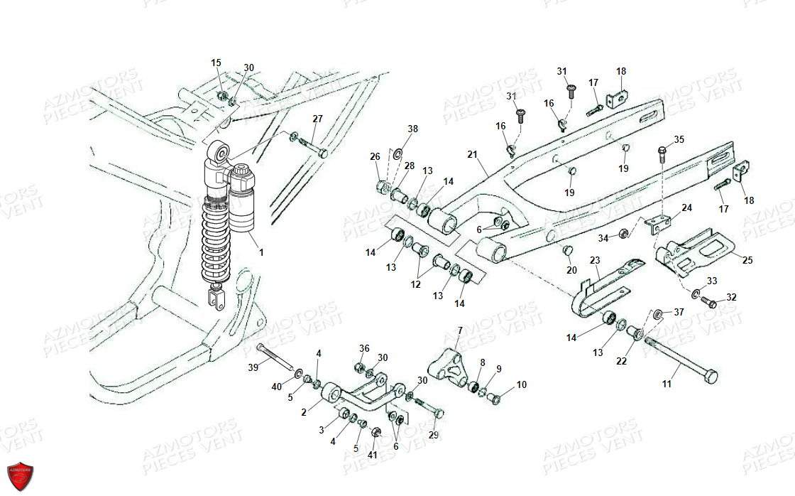 BRAS OSCILLANT AMORTISSEUR VENT BAJA RR 125 4T 2022