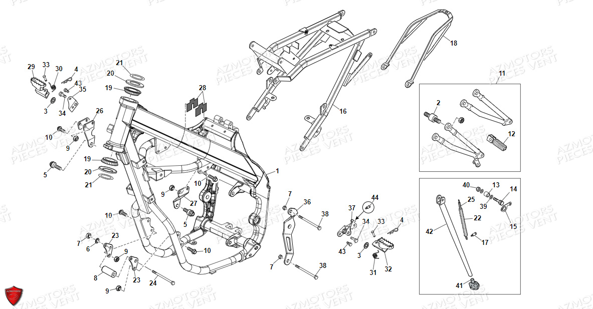 Cadre Chassis VENT Pièces VENT BAJA RR 125 4T EURO5 2022 (ALUMINIUM)
