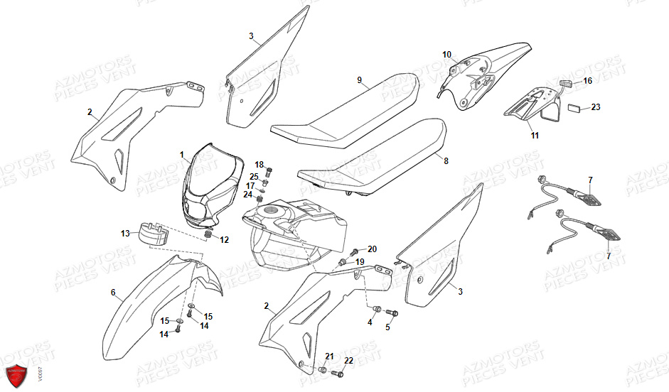 Carenages Clignotants Arriere VENT Pièces VENT BAJA RR 125 4T EURO5 2022 (ALUMINIUM)