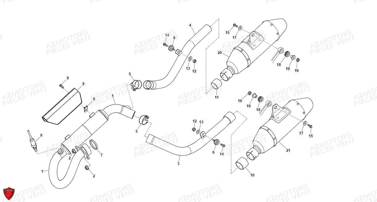 Echappement VENT Pièces VENT BAJA RR 125 4T EURO5 2022 (ALUMINIUM)