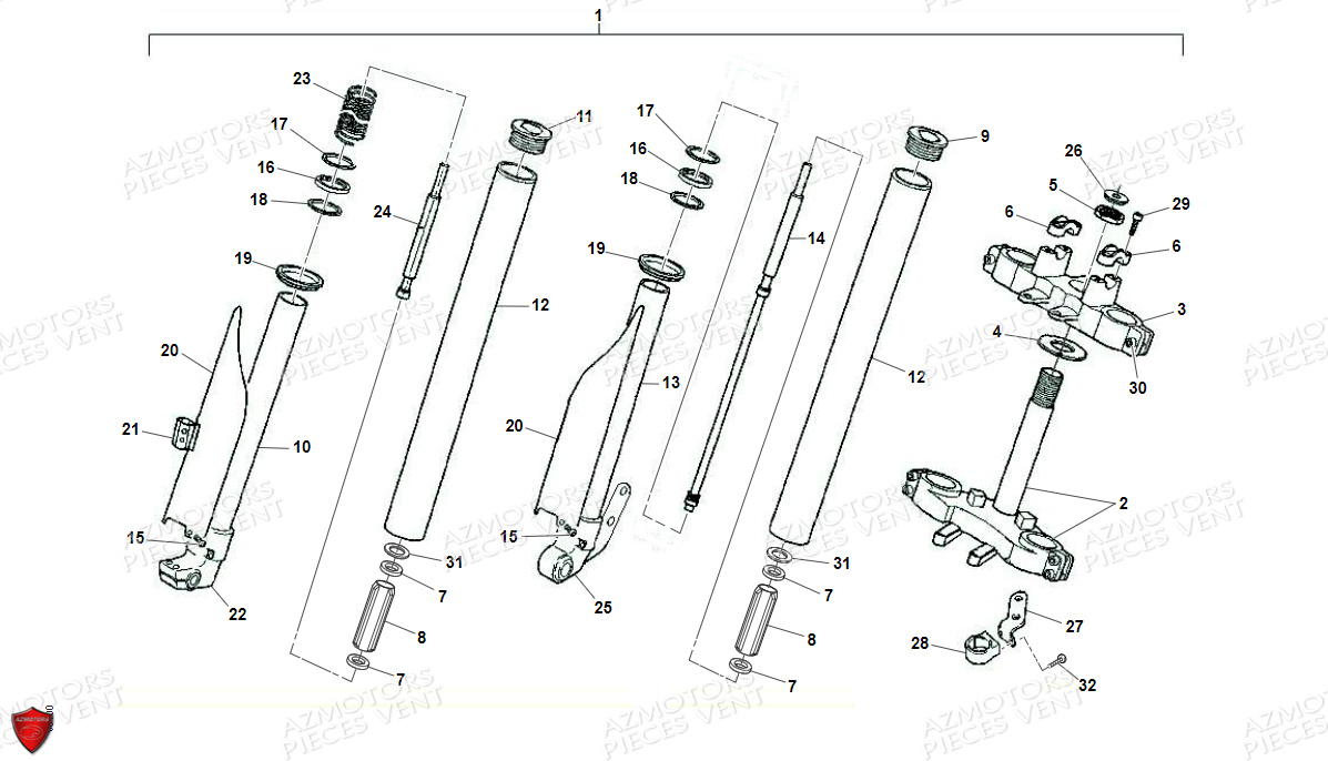 Fourche VENT Pièces VENT BAJA RR 125 4T EURO5 2022 (ALUMINIUM)