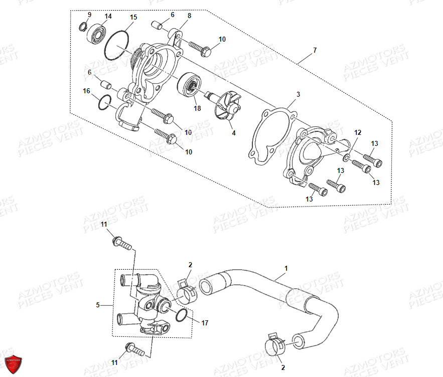 Pompe A Eau VENT Pièces VENT BAJA RR 125 4T EURO5 2022 (ALUMINIUM)