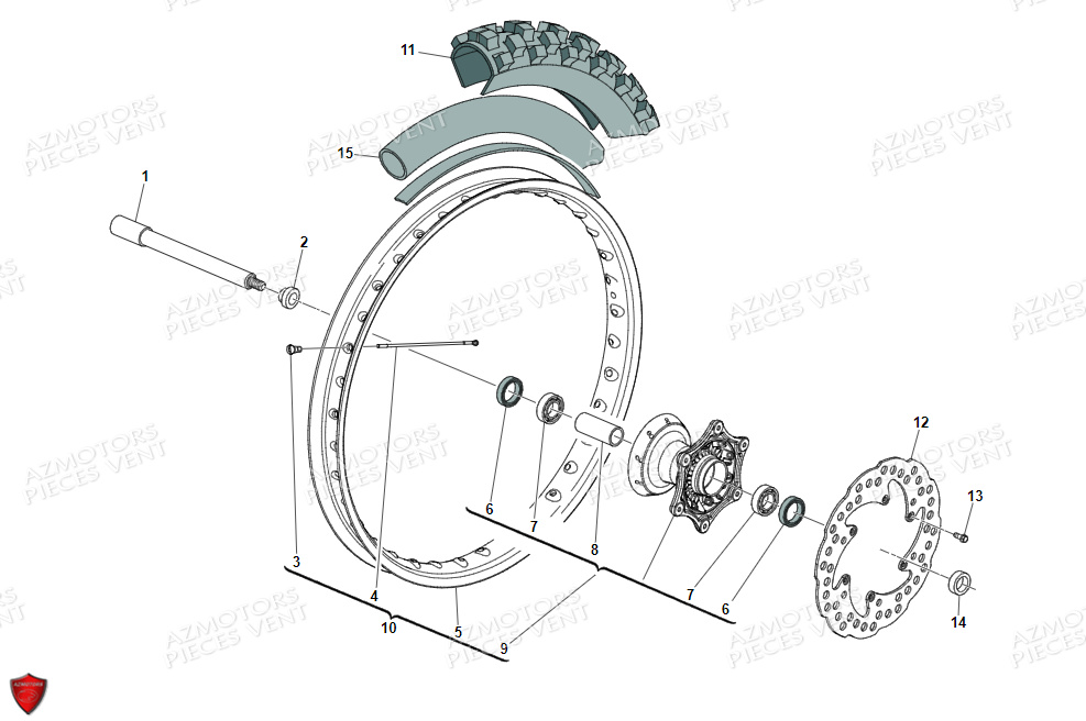 Roue Avant VENT Pièces VENT BAJA RR 125 4T EURO5 2022 (ALUMINIUM)