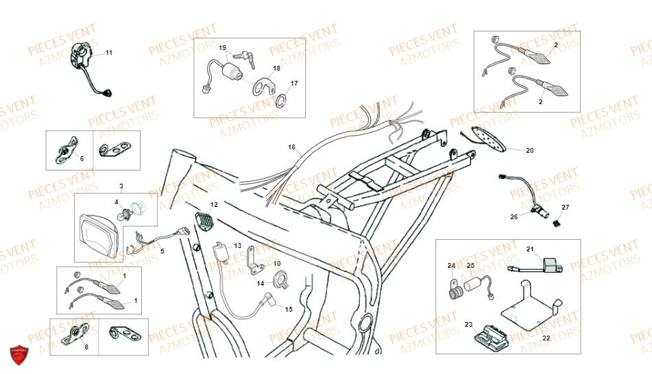 EQUIPEMENT_ELECTRIQUE VENT Pièces Vent Enduro BAJA RR 50cc - 2020 (VERSION FOURCHE ALUMINIUM)