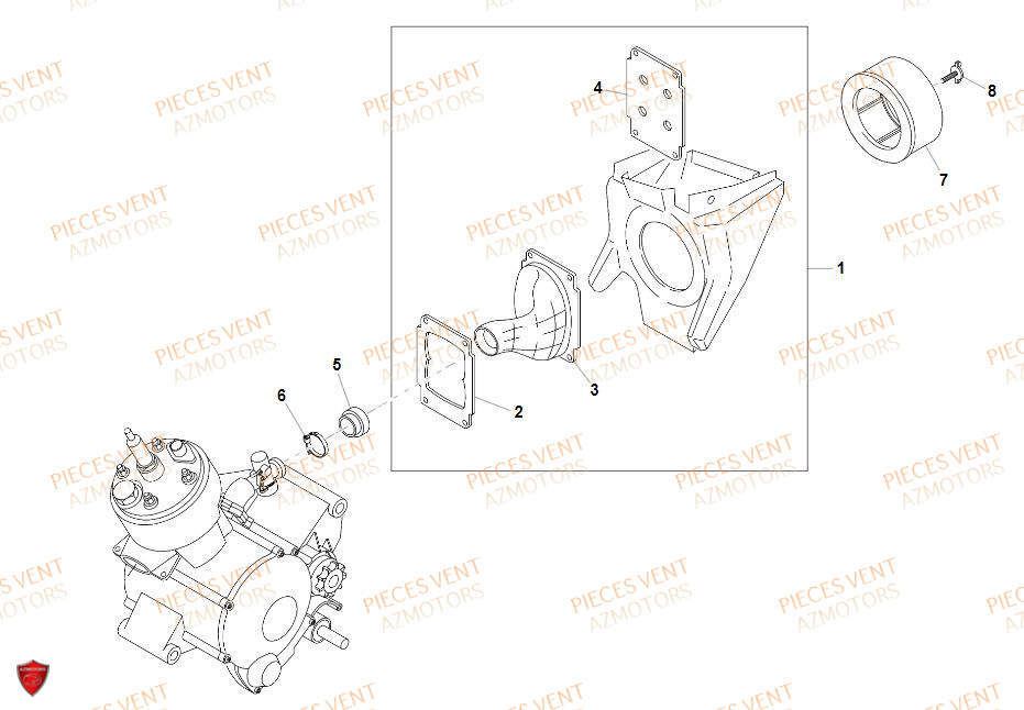 FILTRE_A_AIR VENT Pièces Vent Enduro BAJA RR 50cc - 2020 (VERSION FOURCHE ALUMINIUM)