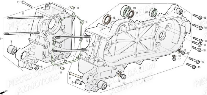 Carter Moteur DAELIM Pièces Scooter DAELIM BEAGLE 50cc 4T
