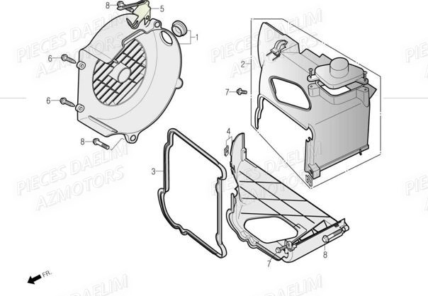 Couvercle De Ventilateur DAELIM Pièces Scooter DAELIM BEAGLE 50cc 4T
