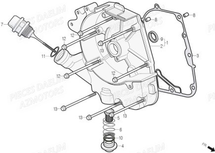 Couvercle Droit DAELIM Pièces Scooter DAELIM BEAGLE 50cc 4T
