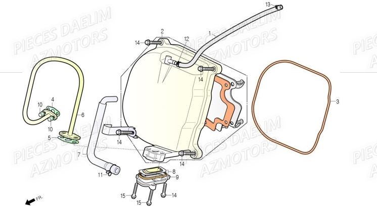 COUVRE_CULASSE DAELIM Pièces Scooter DAELIM BEAGLE 50cc 4T