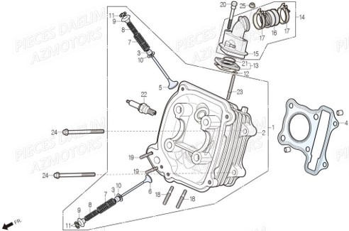 Culasse DAELIM Pièces Scooter DAELIM BEAGLE 50cc 4T
